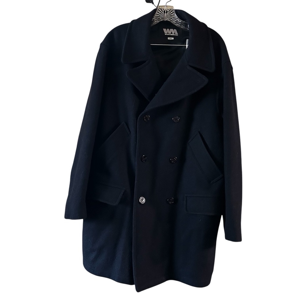 WM Weatherman Wool Blend Men's Black Double-Breasted Coat